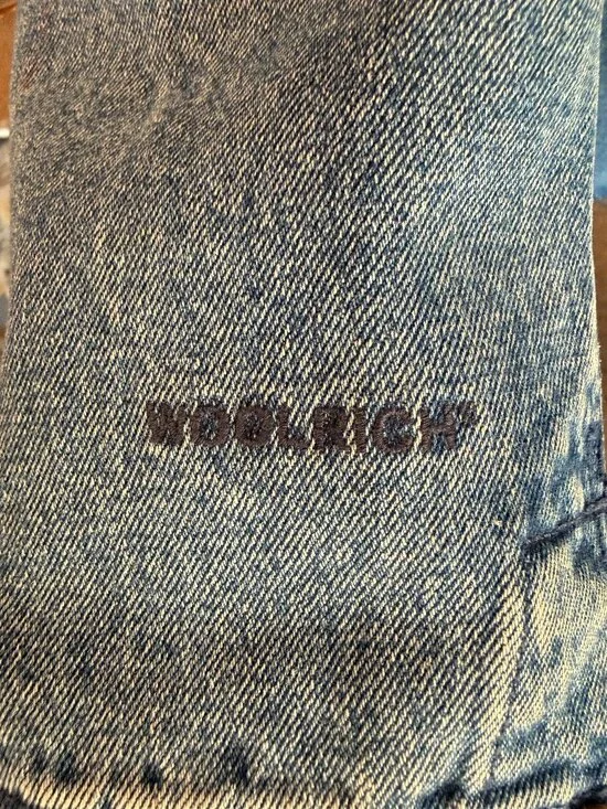 Vintage Woolrich Blanket Lined Blue Denim Chore Coat Wool Women's Size XL - Picture 4 of 4